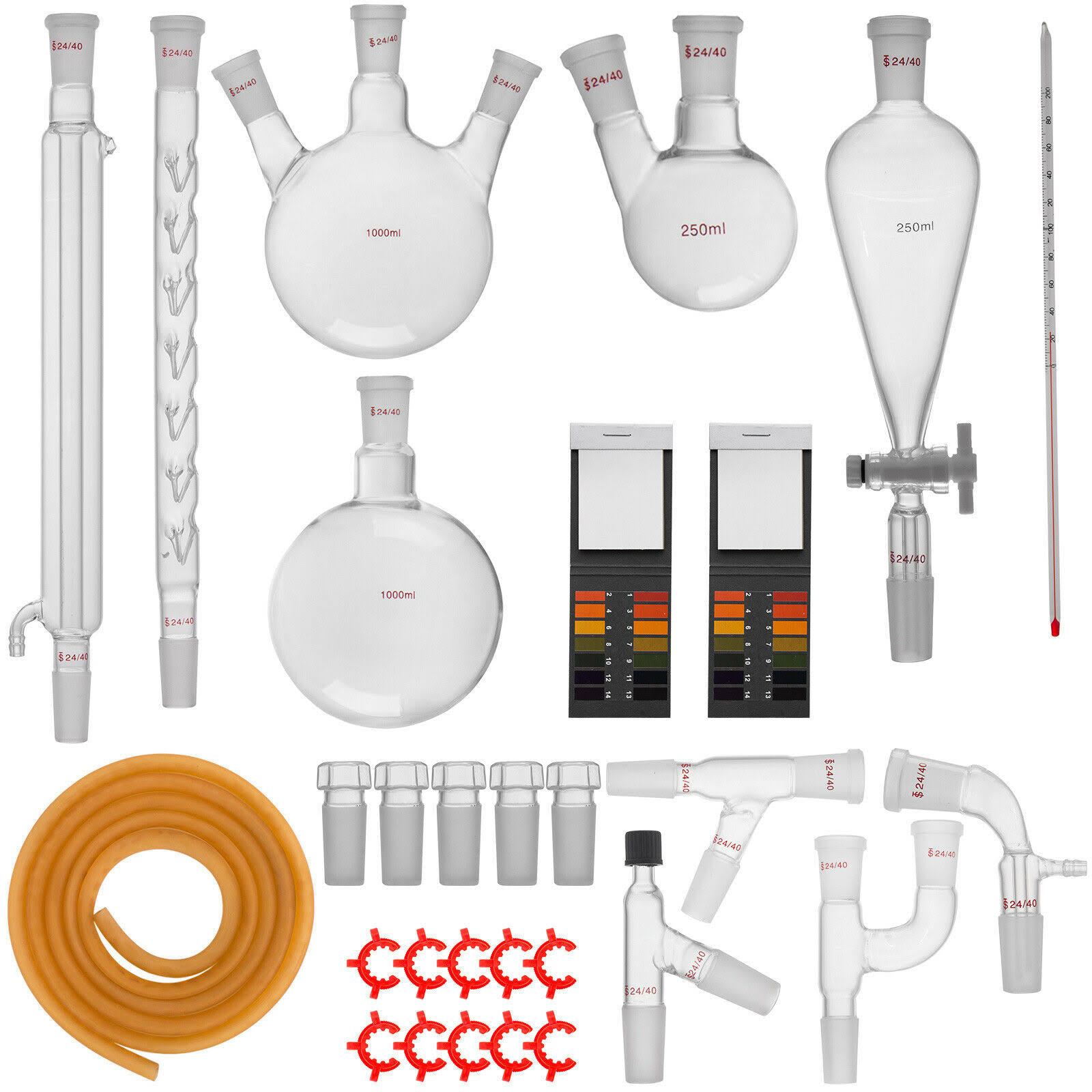Vevor 29pcs 24/40 Advanced Chemistry Lab Glassware Kit with Glass Ground Joint