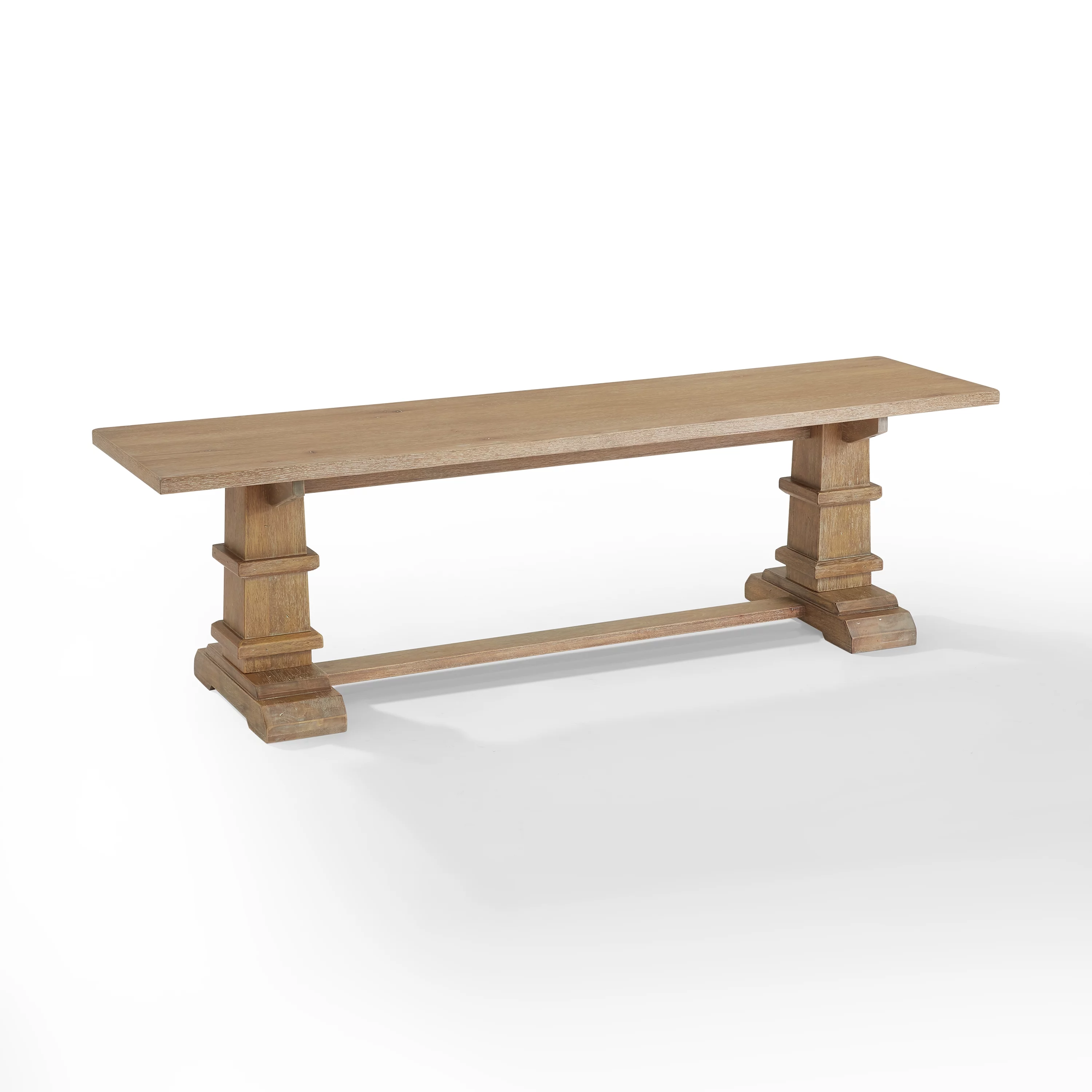 Crosley Furniture Joanna 17.38" Farmhouse Wood Dining Bench in Rustic Brown