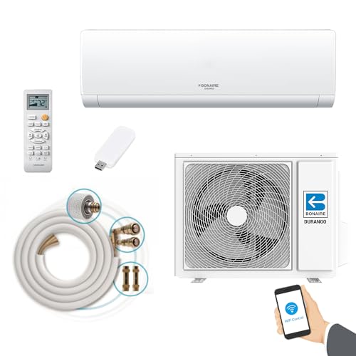 Bonaire Durango Mini Split Air Conditioner and Heater with Smart Wifi App Enabled, Energy Saving Inverter Ductless Wall AC Unit for Rooms, White
