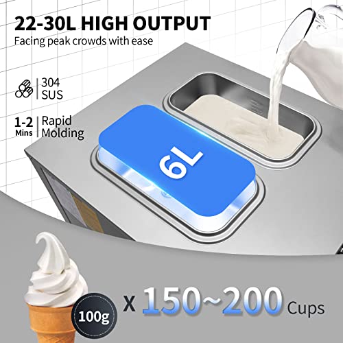 VEVOR Commercial Ice Cream Maker, Frozen Yogurt Maker for Restaurant Snack Bar