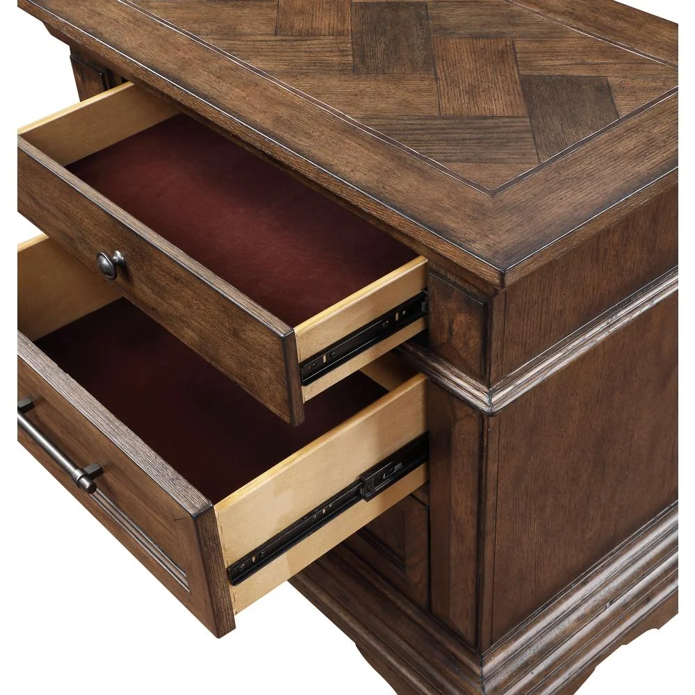 New Classic Furniture Mar Vista Solid Wood 3-Drawer Nightstand in Brushed Walnut
