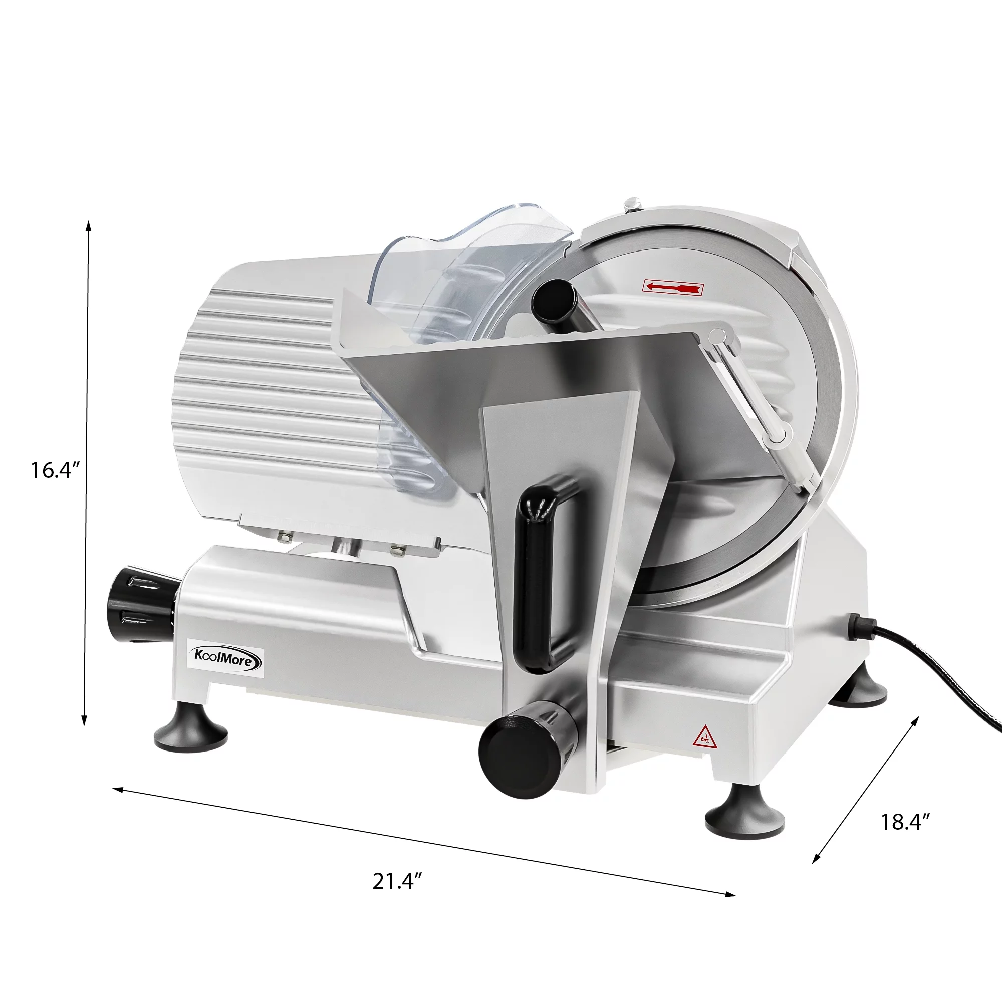 Commercial Deli Meat Slicer with 10” Carbon Steel Blade for Cutting and Slicing Food (Ham, Deli, Cheese, etc.) Electric Cutter with Adjustable Thickness [Silver]