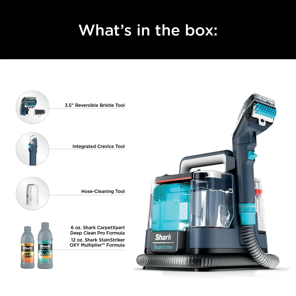 Shark StainStriker Portable Carpet & Upholstery Cleaner, Spot, Stain and Odor Elminator, PX200, Navy