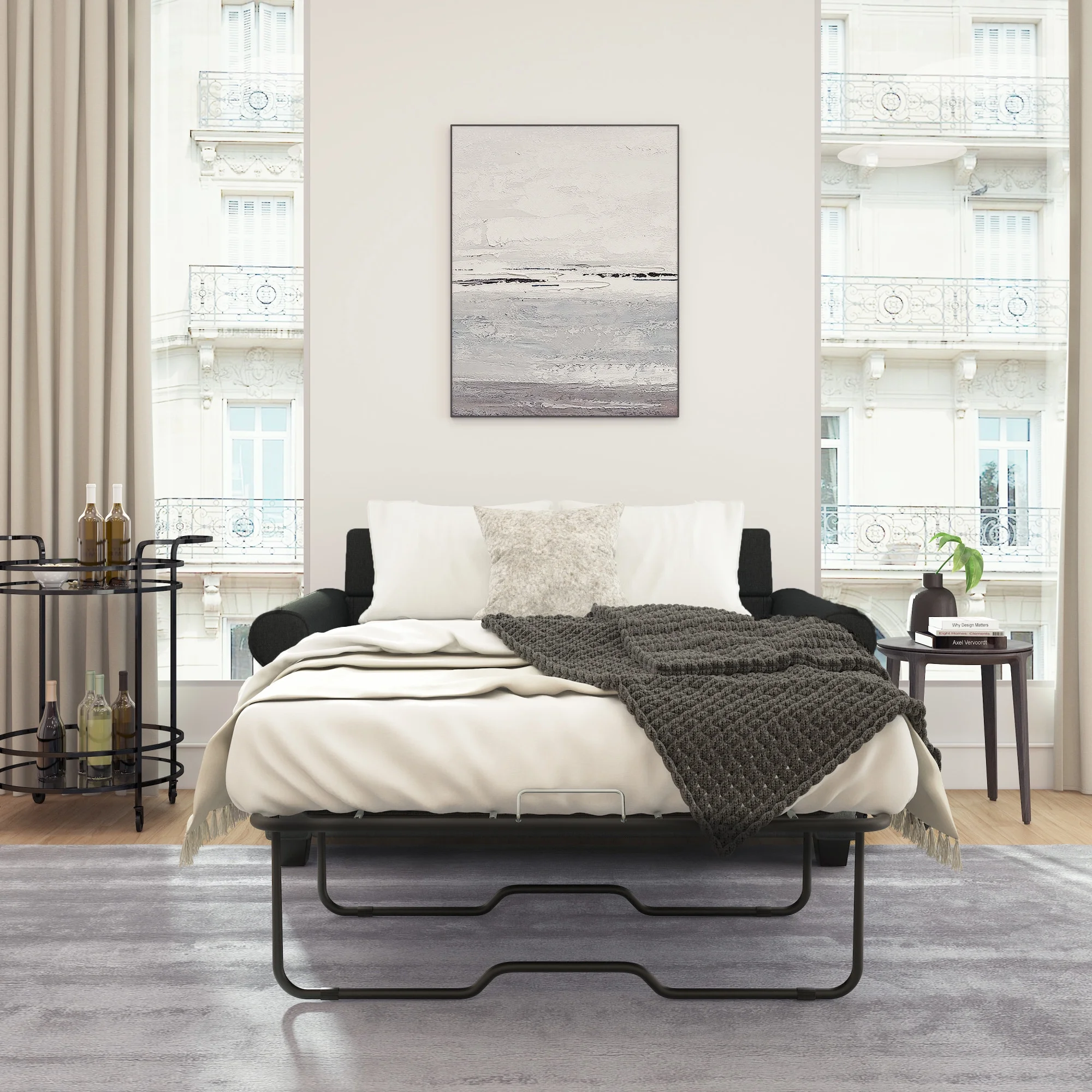 Mainstays Tatum Twin Sleeper Loveseat, Black