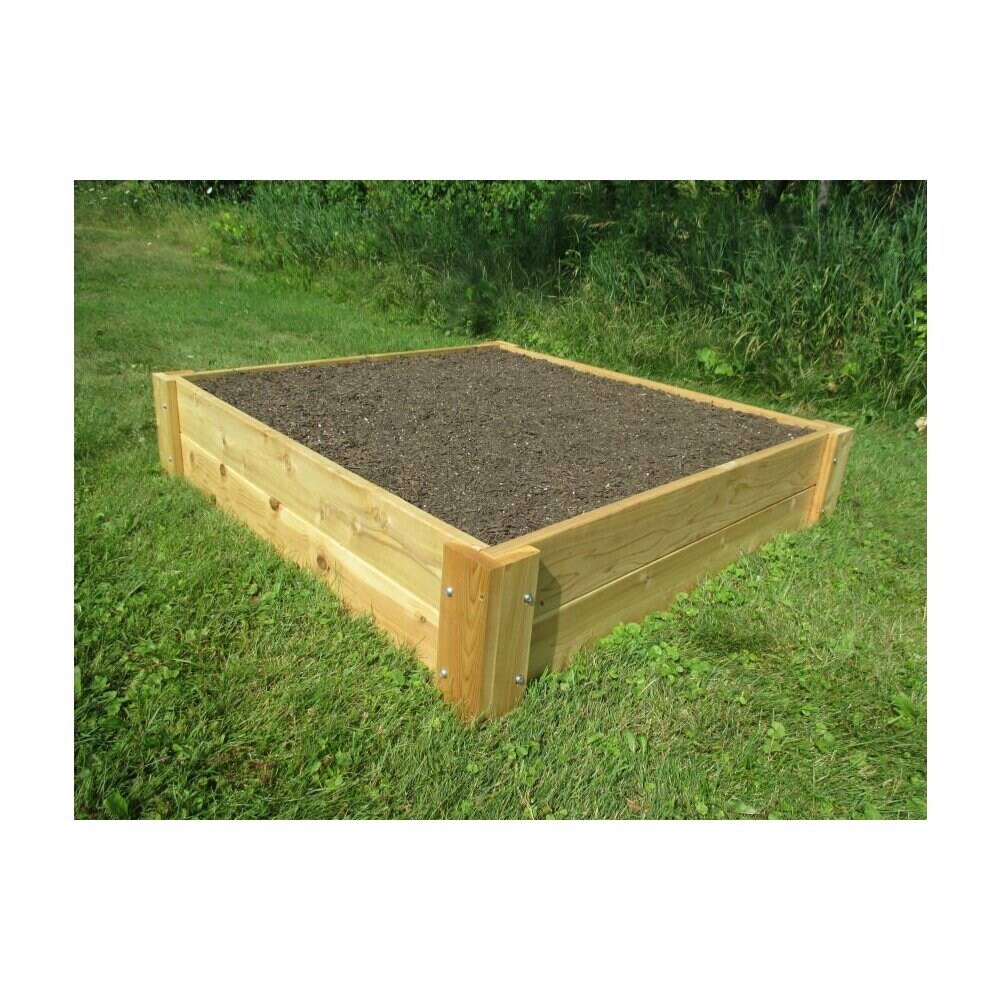 Smart Carts Outdoor Cedar Raised Garden Bed, Brown