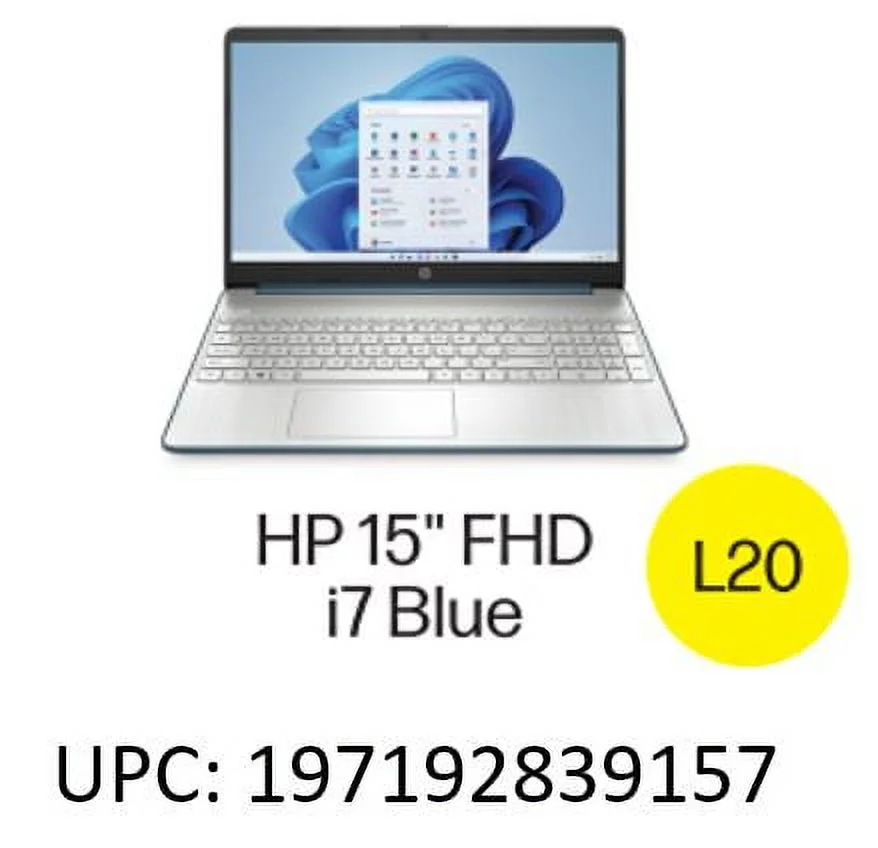 HP 15.6" FHD Laptop, Intel Core i7-1165G7, 16GB RAM, 512GB SSD, Spruce Blue, Windows 11 Home, 15-dy2762wm