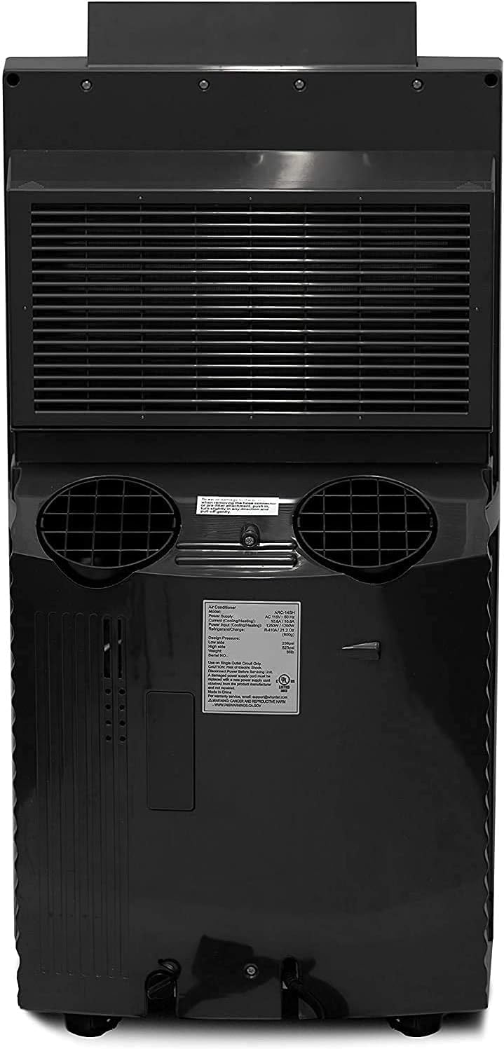 Whynter ARC-14S, Portable Air Conditioner, Dehumidifier, Dual Hose, 14,000 BTU, Fan, Activated Carbon Filter (Complete Set), With Bonus Premium Microfiber Cleaner Bundle, Platinum, Black