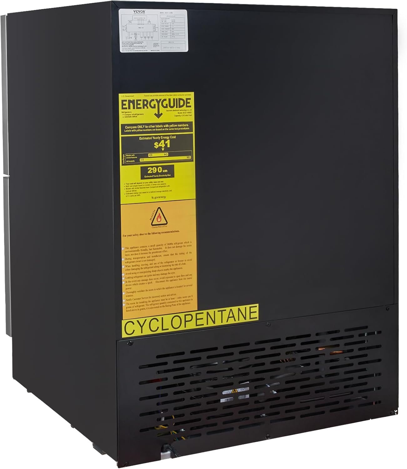VEVOR 24 inch Undercounter Refrigerator, 2 Drawer Refrigerator with Different Temperature, 4.87 Cu.ft. Capacity, Waterproof Indoor and Outdoor Under Counter Freezer Fridge for Home and Commercial Use