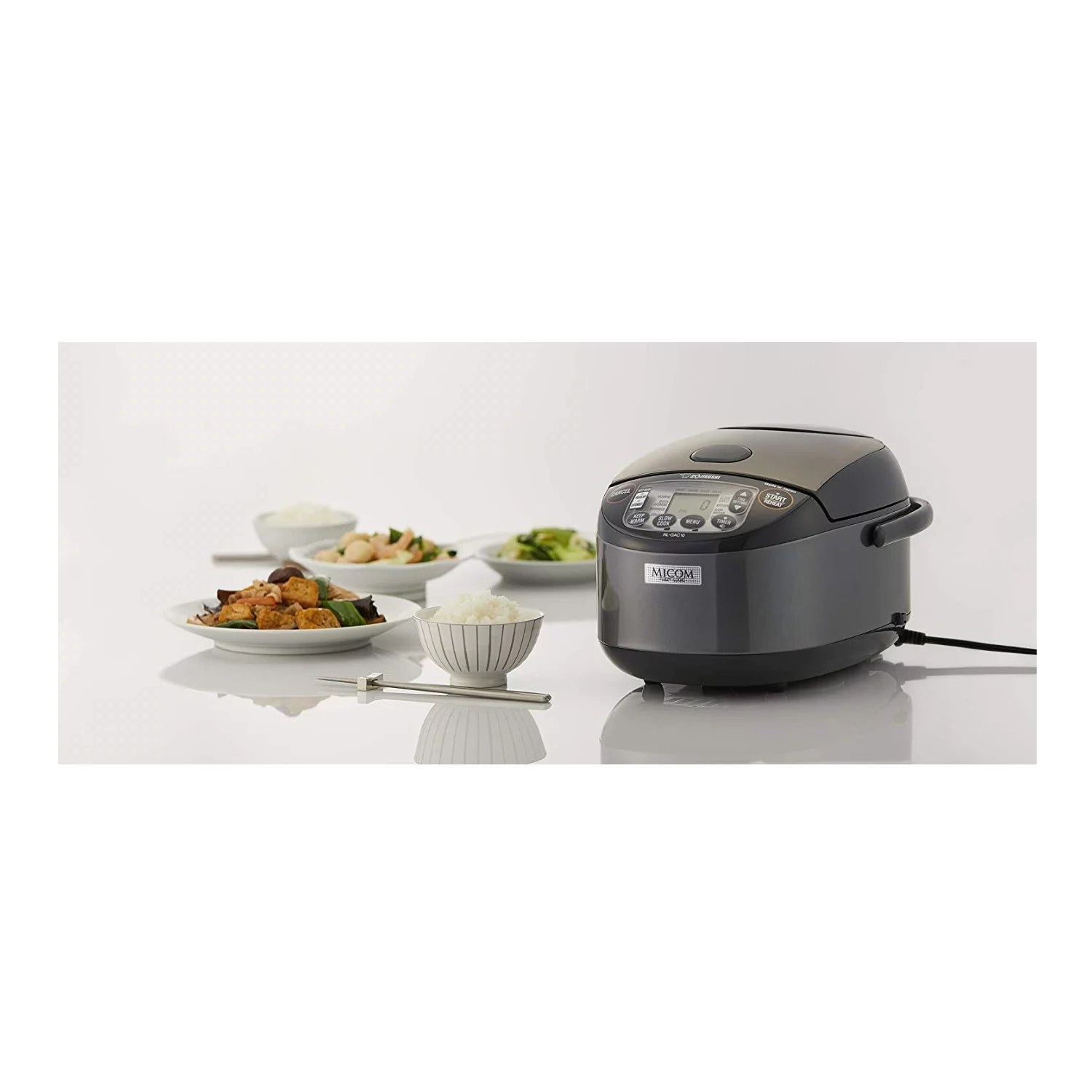 Zojirushi NL-GAC10BM 5.5 Cup (Uncooked) Umami Micom Rice Cooker and Warmer (Metallic Black) Bundle