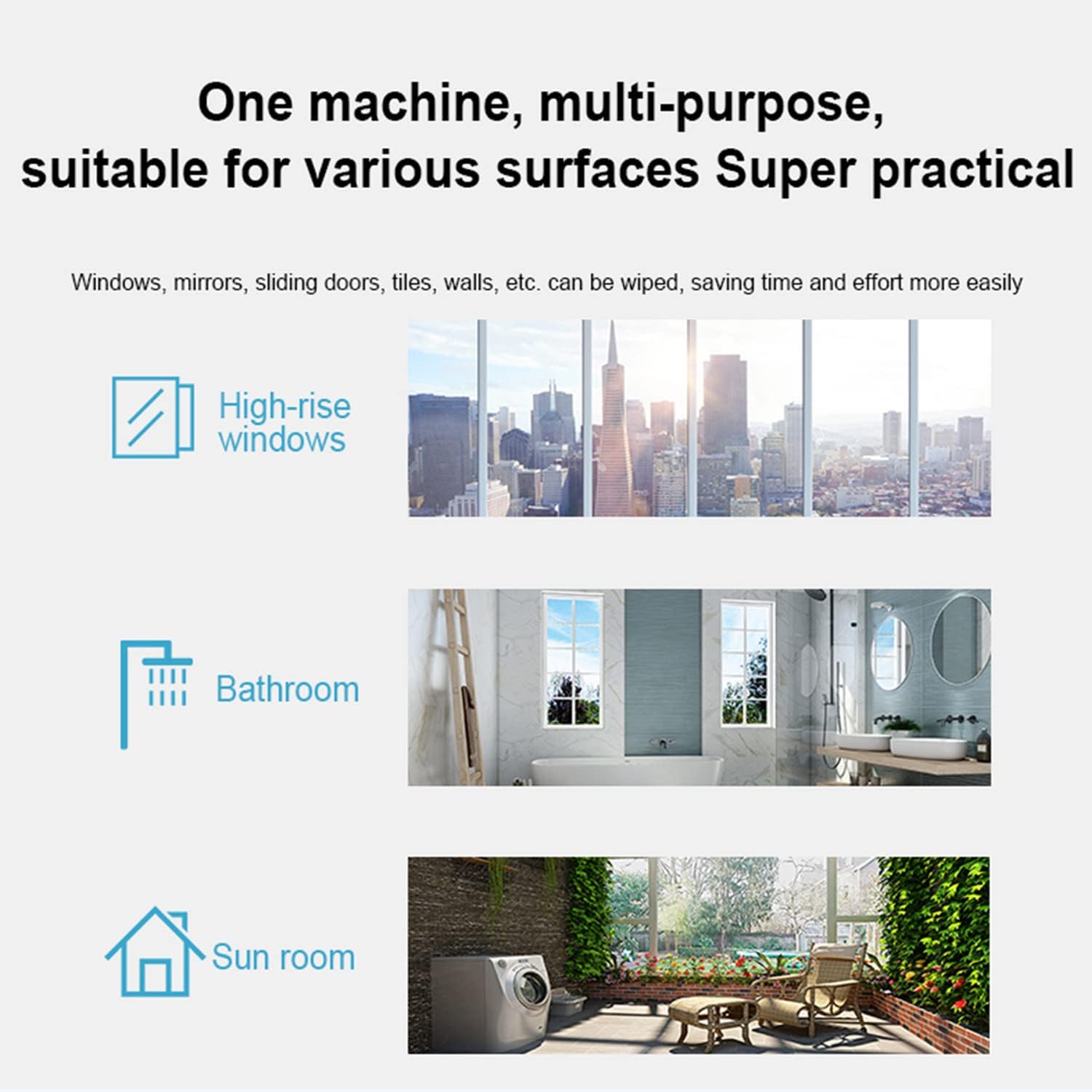 Window Cleaner Robot with Automatic Water Spray Electric Window Cleaning Machine Glass Vacuum Cleaner Safety Anti-Drop Glass Cleaning Robotic Window Smart Cleaner Kit with Remote Control