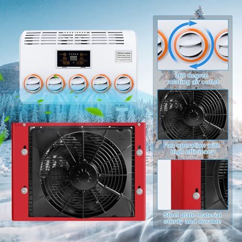 mohngie 12 volt DC Air Conditioner, 12000BTU Electric 12V Truck Air Conditioner for RVs, Trucks, Construction Vehicles, Forklifts, Cranes Buses, Tractors, Campers (12V)