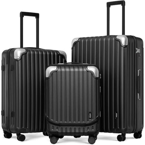 LEVEL8 Grace Carry on Luggage Airline Approved, 20 Inch Expandable Hardside Suitcases with wheels, Abs+Pc Harshell Spinner Luggages with Tsa Lock, Red