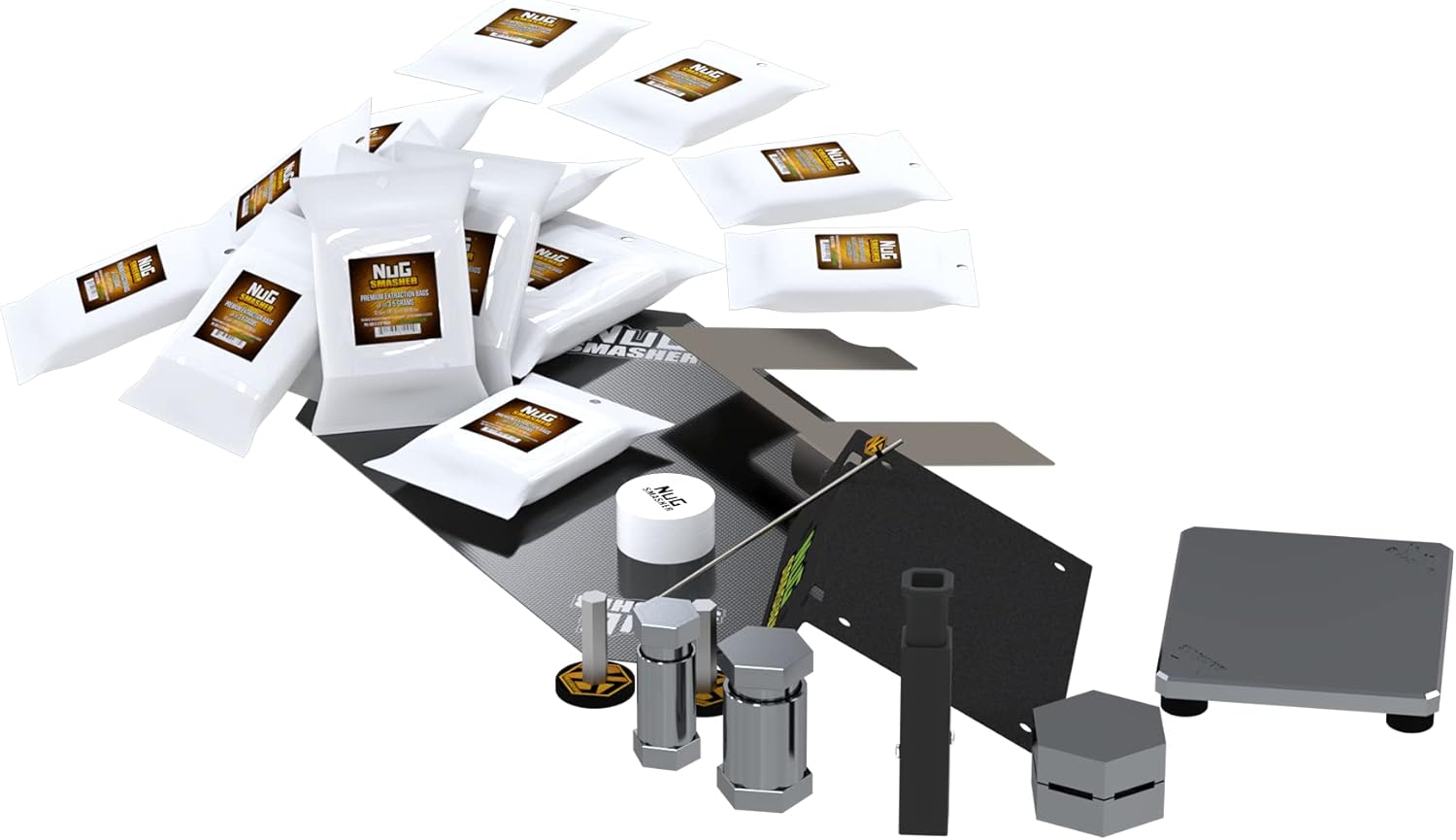 NS OG Basic Bundle Includes: OG, (7) Packs of Premium Press Bags, Silicone Mat, Magnet, and a Everything Tool."Rosin Made Simple"
