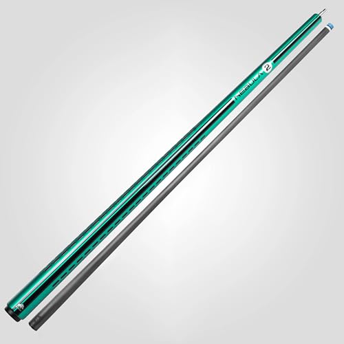 RHINO Nebula 2 Pool Cue - 100% Carbon Fiber Shaft & Composite Butt. Time Crystal Tip, Pro Taper Design, 12.4 mm,12.8 mm. 3/8-8 Joint, 3D Friction Grip. Low Deflection Pool Cue