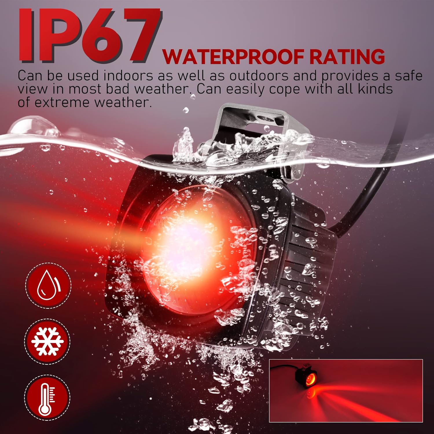 (Upgrade) LED Forklift Safety Lights Red DC 12- 100V Forklift Backup Lights 10W Warehouse Pedestrian Warning Spot Lights Pack of 2