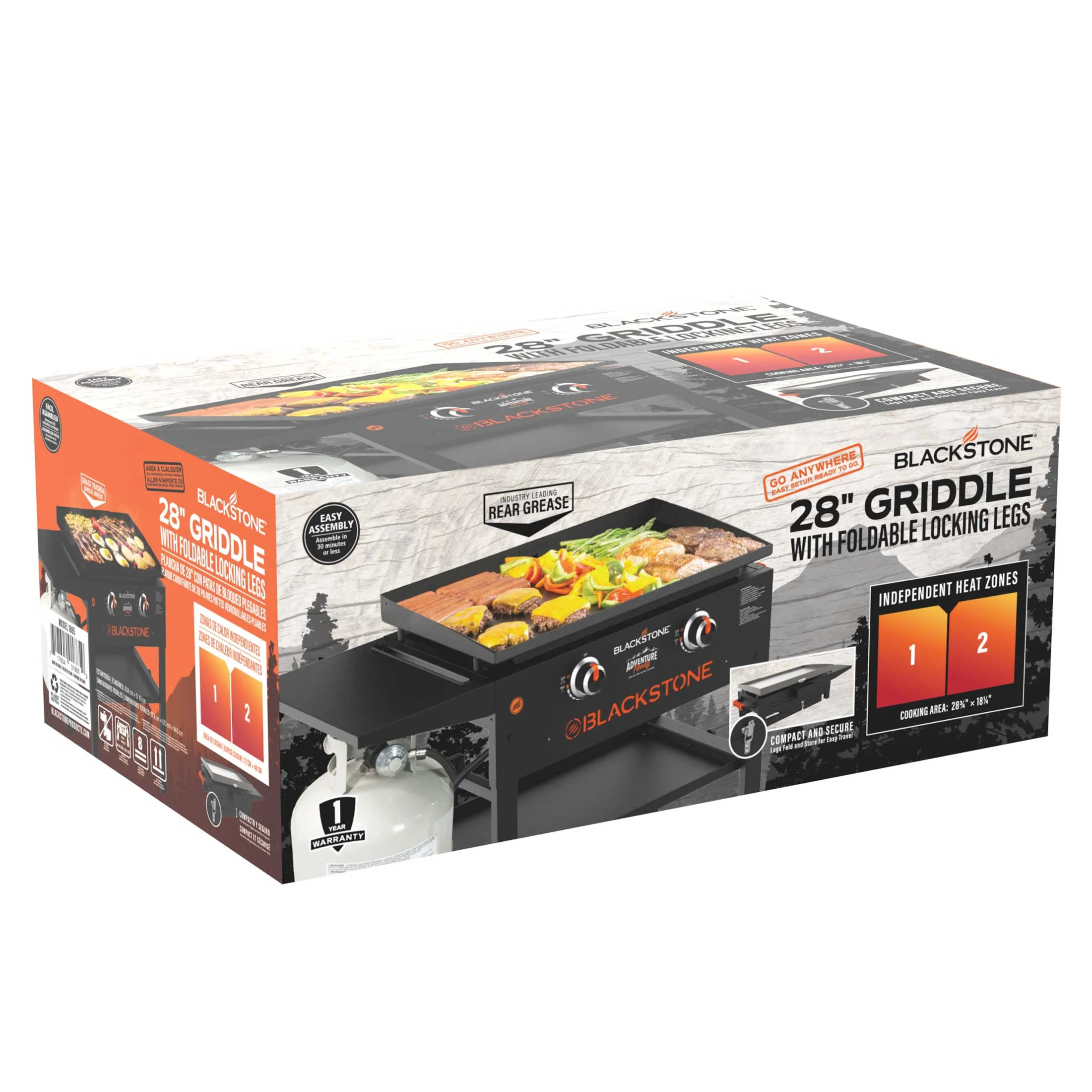 Blackstone Adventure Ready 2-Burner 28" Propane Griddle with Foldable Locking Legs