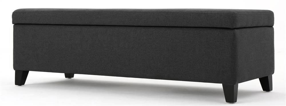 Noble House York Storage Ottoman in Dark Gray and Dark Brown | ShopLadder