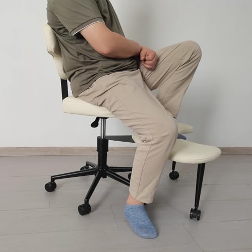 Game Cross Legged Chair with Back Support, Swiveling Meditation Chair for Yoga Kneeling Lovers, Office Desk Chair for Kid Adult Fidgety Sitters(Black)