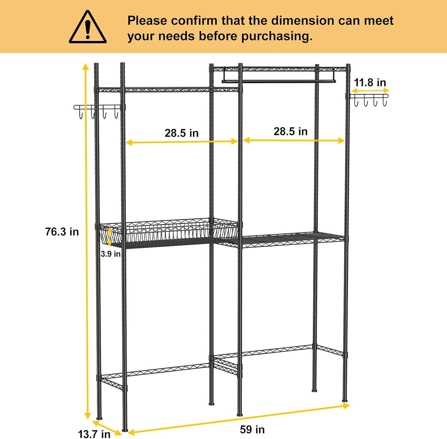 Over The Washer and Dryer Storage Shelf, Laundry Room Space-Saving Organization Shelves, Heavy Duty Freestanding Closet Organizer Storage with 2 Tier Adjustable Height Shelving -2Pack