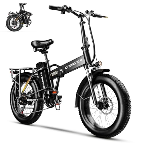 1000W Folding Electric Bike, 48V 20.8AH Large Removable Battery E-Bike, 30+MPH, 80 Miles Max Range, 20" Fat Tire Electric Bike for Adults, Adult Electric Bicycles for Commute