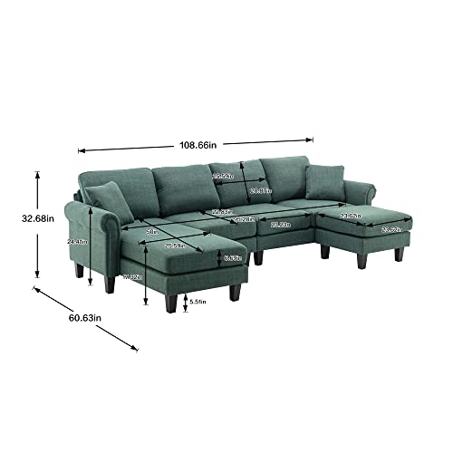 Convertible Sectional Sleeper Futon Sofa Bed with Tapered Legs and Solid Wood Frame,Foldable Loveseat Couch,w/Square Armrest,for Living Room,Study,Dorm,Office,Black, 70.5"