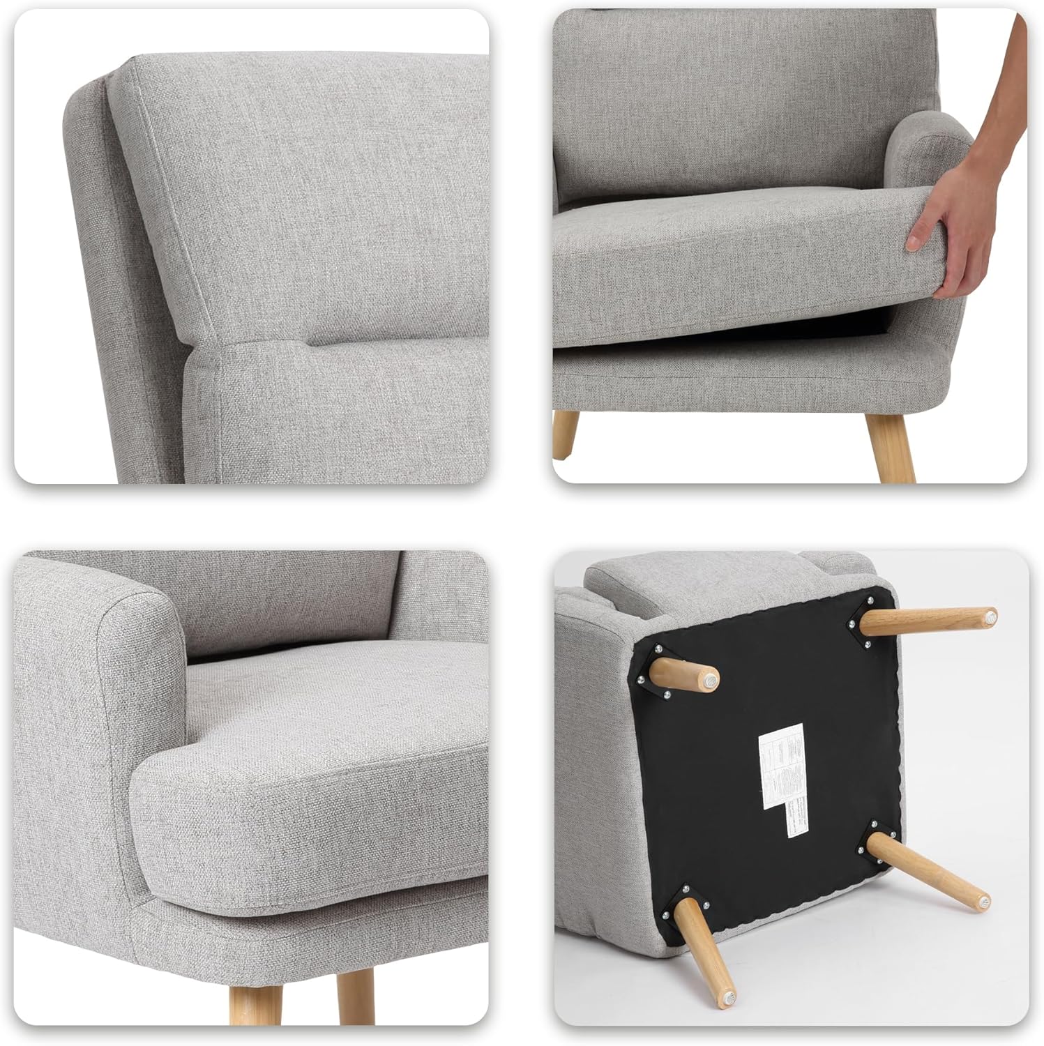 Sit Back and Relax in Style with Our ComfyCozy Decorative Chair Set - Featuring Footstool, Adjustable Backrest, and Wooden Legs - The Ultimate Armchair Experience!