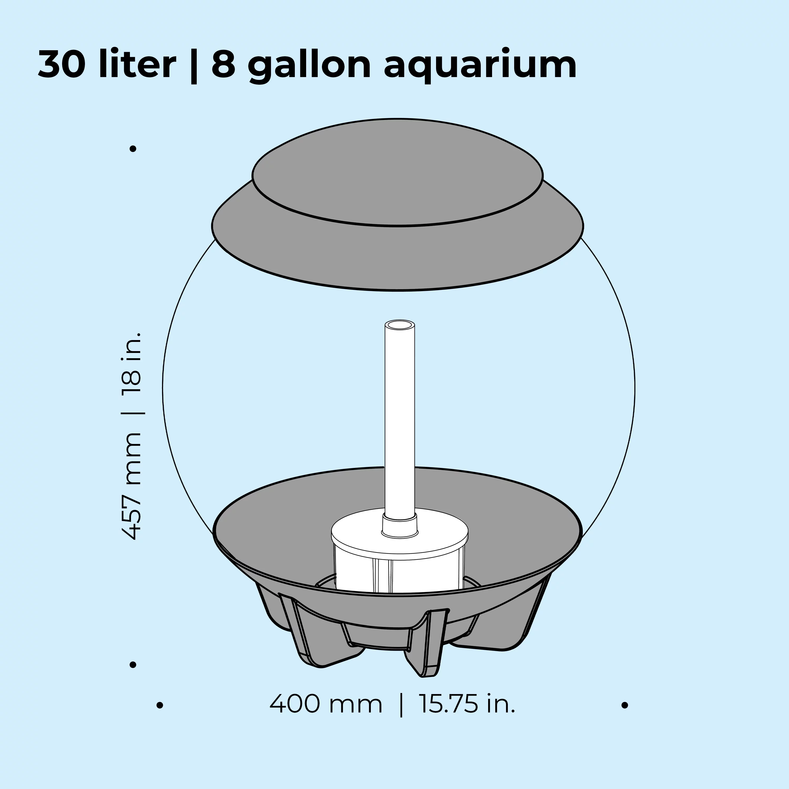biOrb HALO 30 Aquarium with MCR Light - 8 gallon, gray