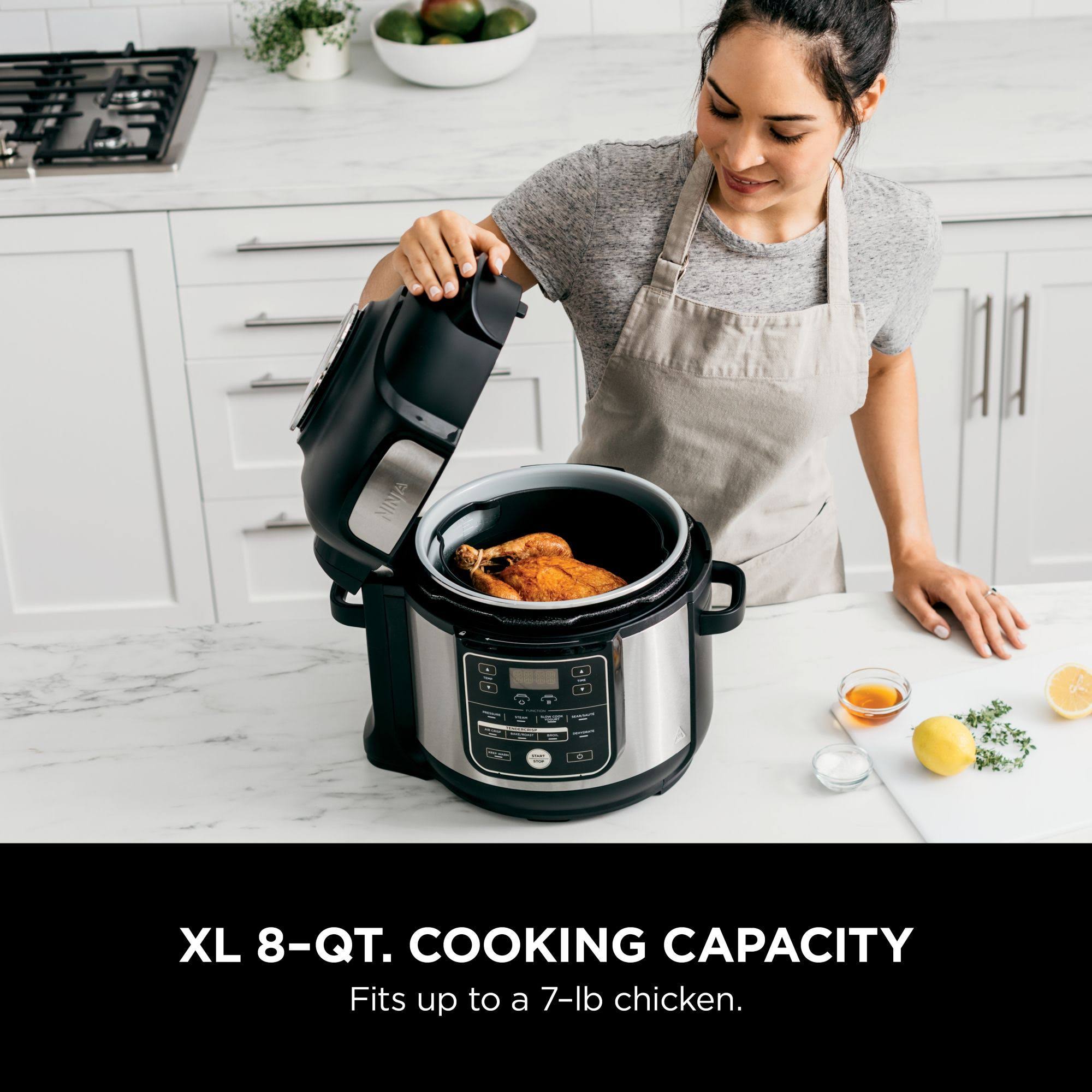 Ninja Foodi 10-in-1 8 Quart XL Pressure Cooker Air Fryer Multicooker, Stainless, os405