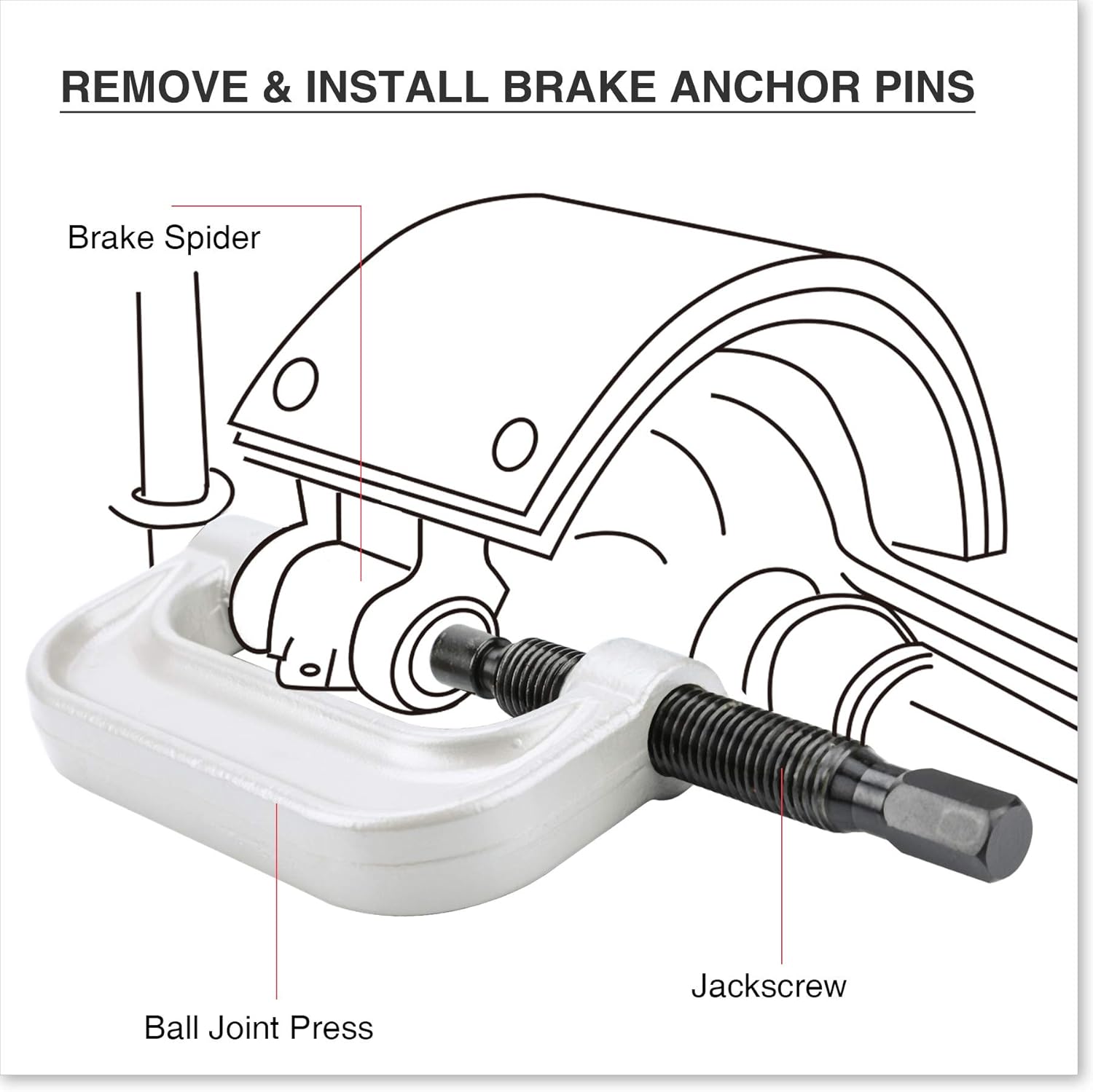 Orion Motor Tech Master Ball Joint Press Kit & U-Joint Puller Service Tool Set 21PCS - Upper and Lower Ball Joint Removal Tool Kit for Ball Joint Service with C-Press