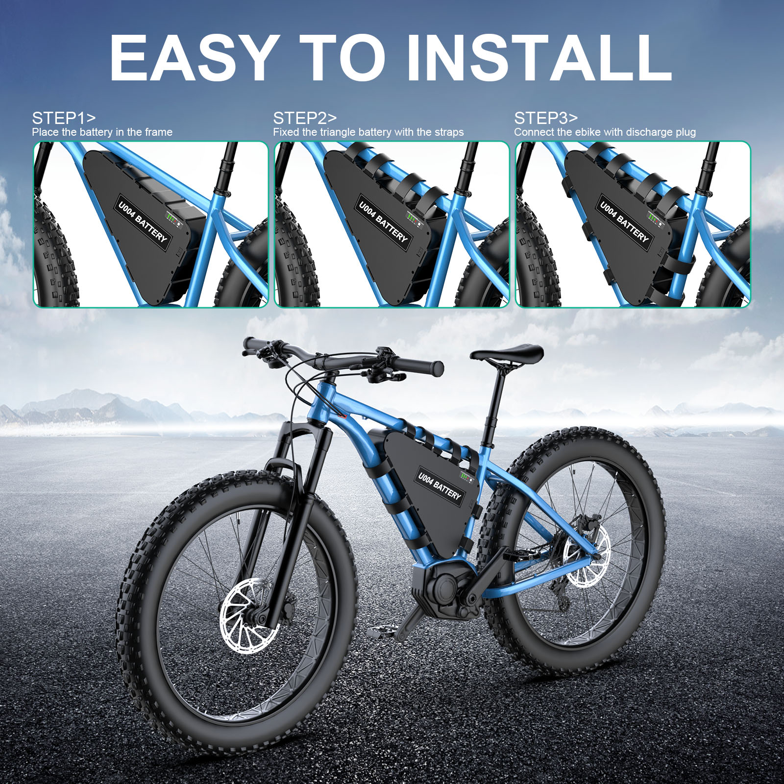 BVSLTUK 52 Volt Ebike Battery 20AH Lithium Battery Pack for  200W-2000W Bafang Aw Ancheer Voilamart and Other Motors Triangle Electric Bike Battery(with charger).