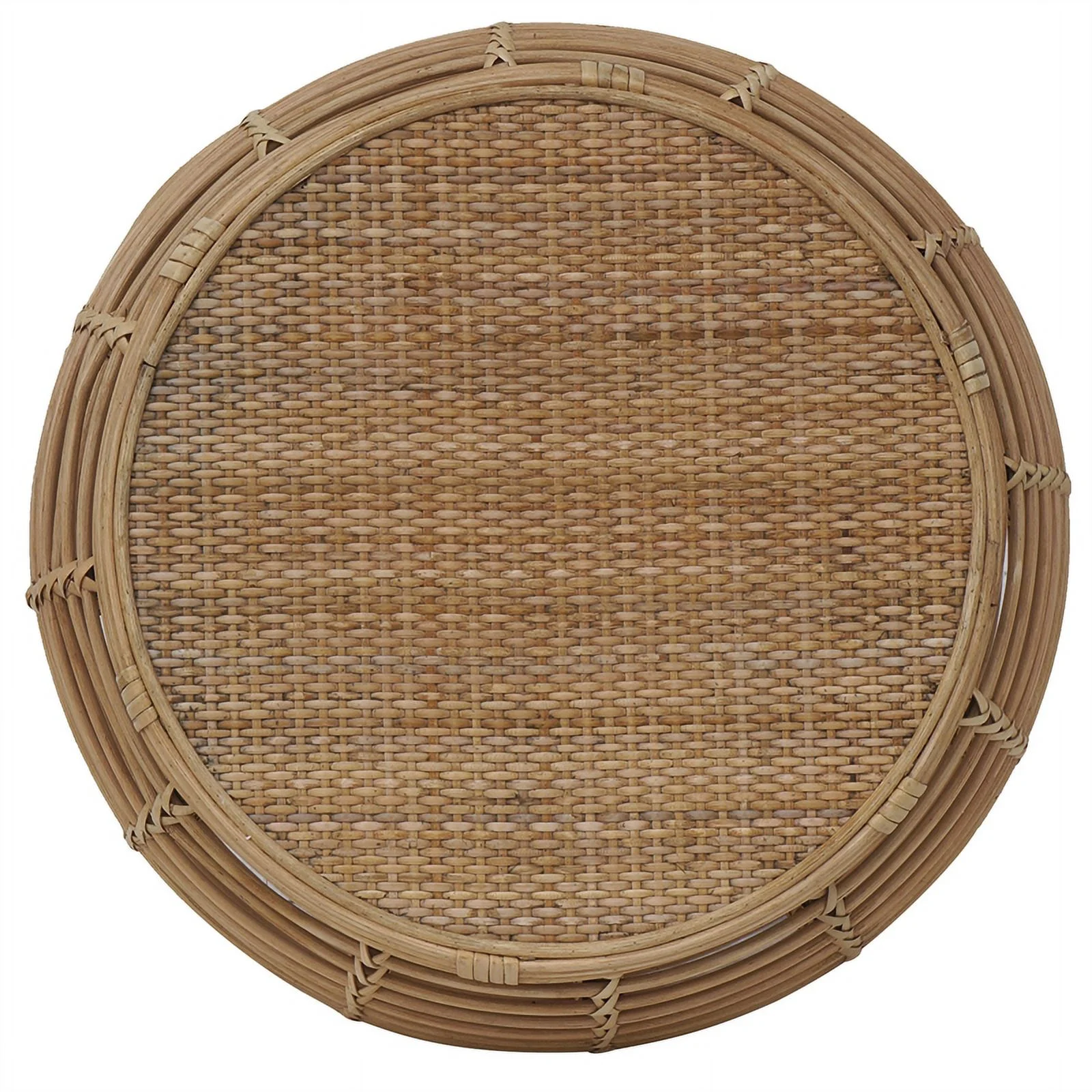 Gallerie Decor Java Transitional Rattan End Table in Natural/Espresso