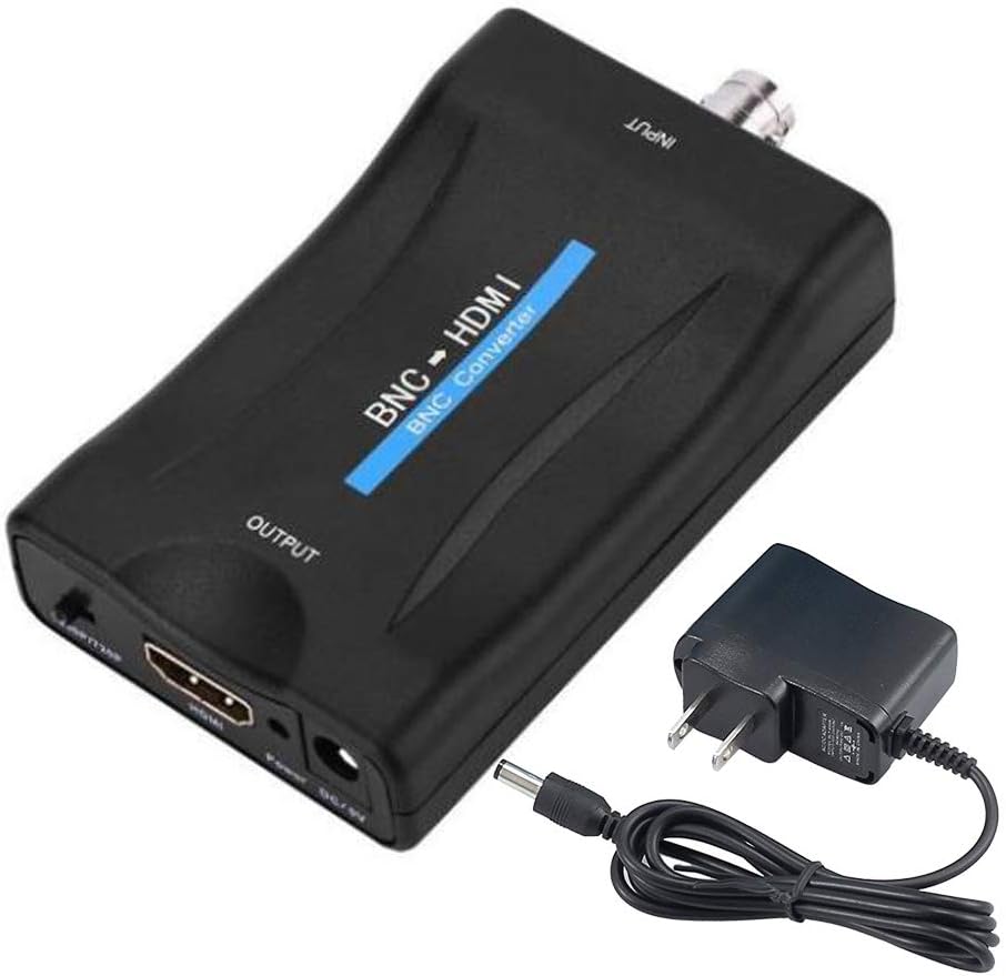 BNC HDMI Adapter CVBS Analog Component Female BNC Input 720P 1080P Coax HDMI Composite Out HDCP Deep Color Video Audio Converter Box Hook up Security Camera CCTV Surveillance CVR DVRs to HD TV Monitor