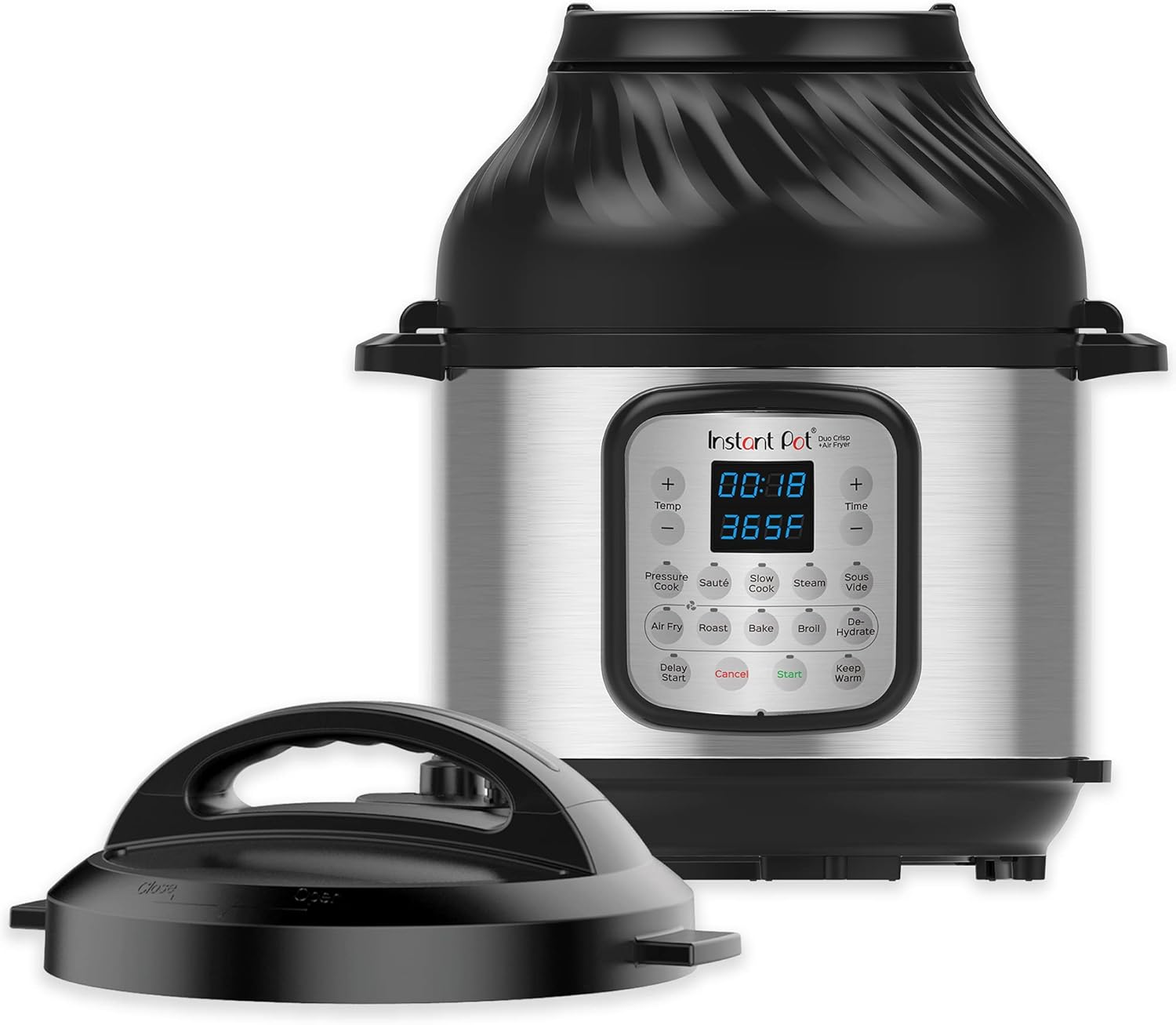 Instant Pot Duo Crisp Pressure Cooker 11 in 1, 8 Qt with Air Fryer, Roast, Bake, Dehydrate and more & Genuine Instant Pot Tempered Glass lid, Clear 10 Inch (26 cm) 8 Quart