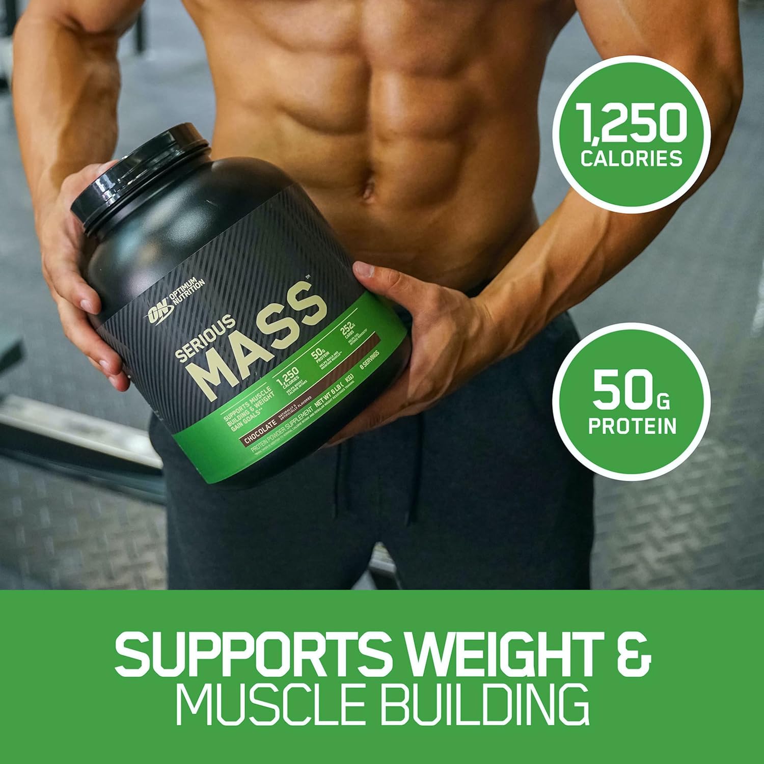 Optimum Nutrition Serious Mass Weight Gainer Protein Powder, Vitamin C, Zinc and Vitamin D for Immune Support, Vanilla, 6 Pound (Packaging May Vary) Pack of 2