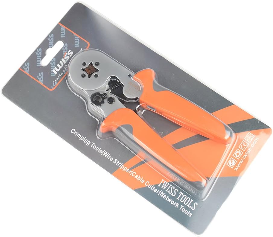 IWISS Self-adjustable Crimping Tools Plier for AWG20-5 Bootlace End-sleeves Ferrule, Ratchat Wire Crimping Tool