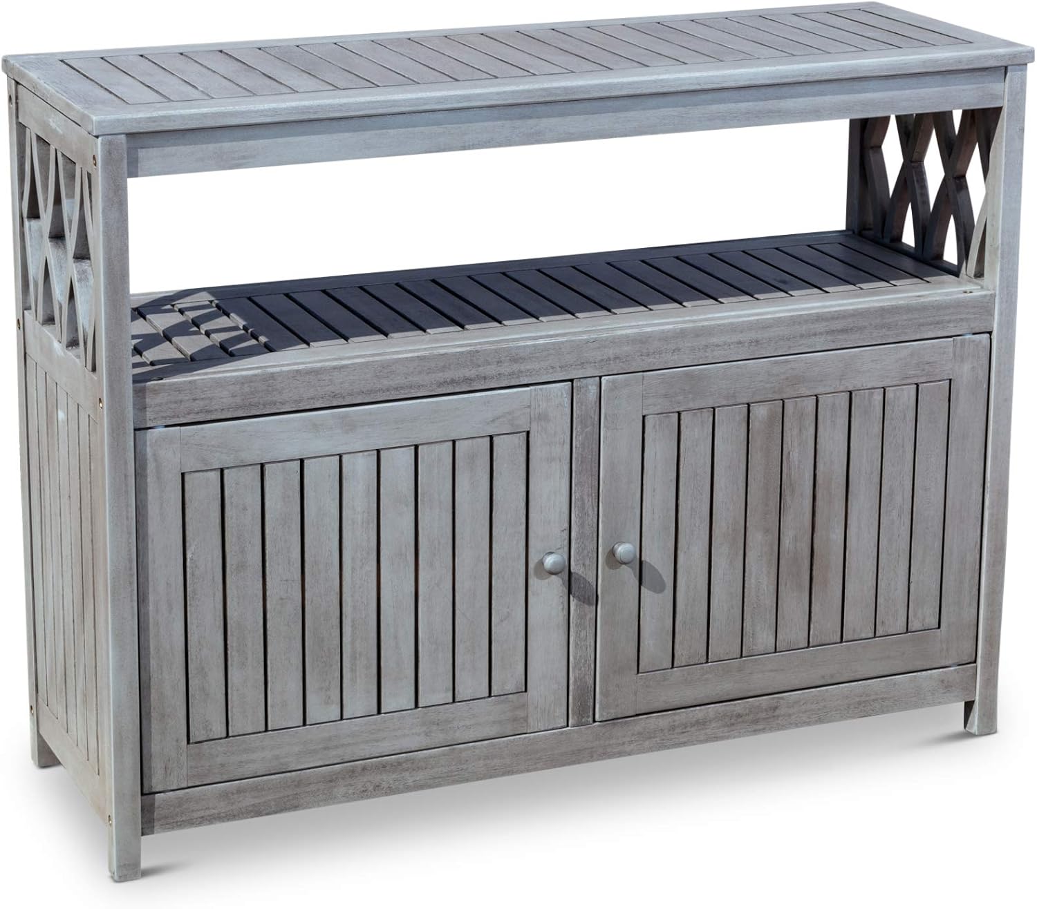 DTY Outdoor Living Longs Peak Eucalyptus Sideboard, Driftwood Gray