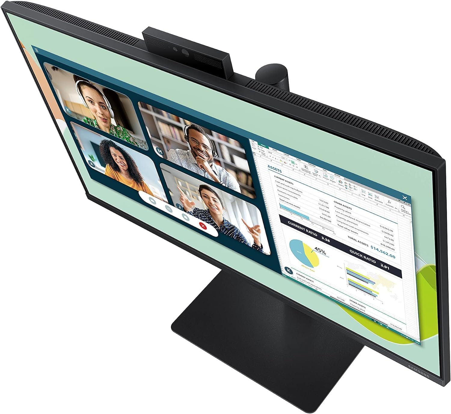 Samsung S40VA Series 24-Inch Computer Monitor, Desktop Monitor, FHD Monitor, HDMI Monitor, 75Hz Monitor, IPS Monitor, Built-in Webcam, Built-in Speaker & Mic, FreeSync Premium-Deal Express