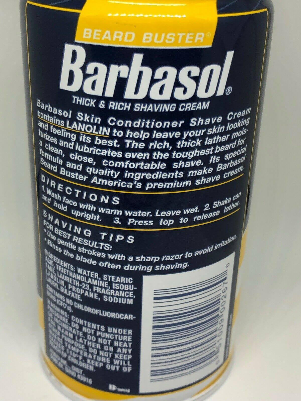 Barbasol Beard Buster Thick u0026 Rich Shaving Cream, Skin Conditioner - 11 oz