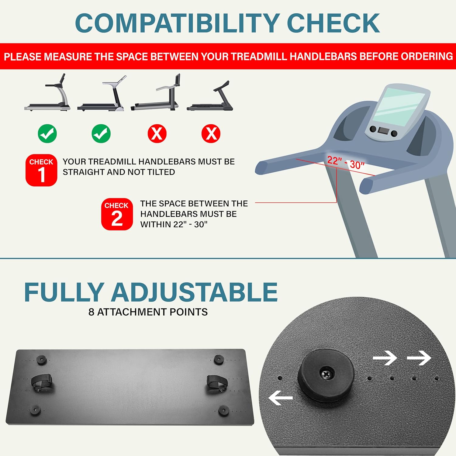 Treadmill Desk Attachment - Adjustable Treadmill Laptop Holder - Easy to Set Up Laptop Stand for Treadmill - Universal Treadmill Accessories for Reading - Treadmill Laptop Desk Workstation Pack of 2