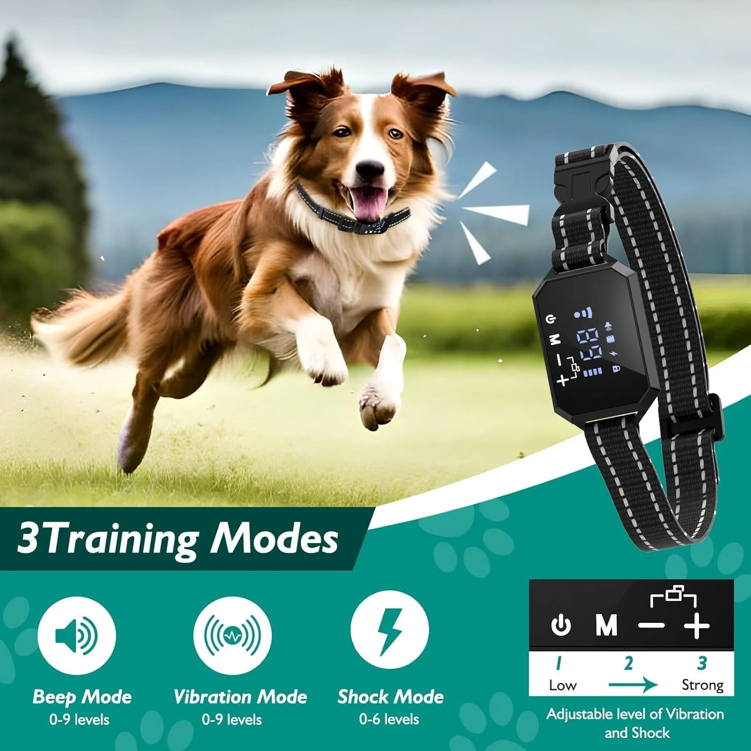Wireless Dog Fence System for 2 Dogs -GPS Electric Dog Fence System with Stable Signal Boundary,Portable GPS Dog Perimeter Collar,Range Signal Up to 6560Ft.,Asdjustable & Suitable for All Dogs - Curated Treasures Market