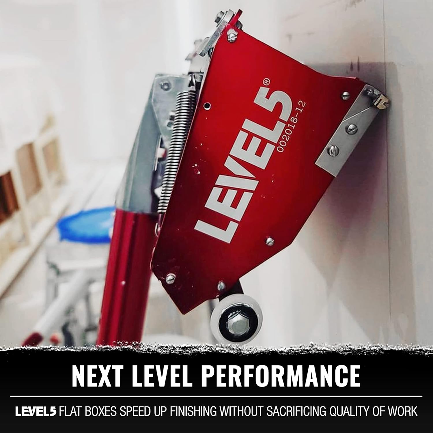 7-Inch Flat Finishing Box + Extendable Handle - LEVEL5 | Pro-Grade | Drywall Gyprock Plasterboard Sheetrock | 4-572