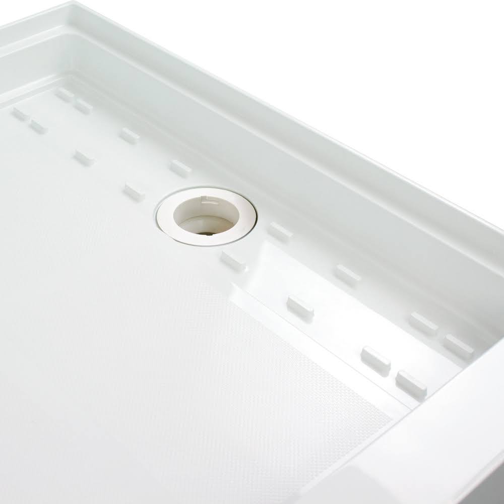 Transolid FL6036L-39 Linear 60-in x 36-in Rectangular Alcove Shower Base with Left Hand Drain, Grey