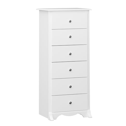 Prepac Sonoma 6 Drawer Dresser for Bedroom, Tall Chest of Drawers, Bedroom Furniture, Clothes Storage and Organizer, 19" D x 23.25" W x 52.75" H, Black