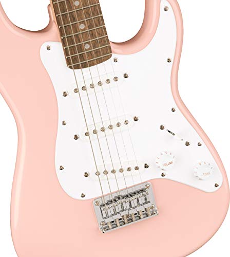 Fender Squier 3/4 Size Kids Mini Left-handed Stratocaster Electric Guitar Learn-to-Play - Black Bundle with Amp, Cable, Tuner, Strap, Picks, Online Lessons, and Austin Bazaar Instructional DVD