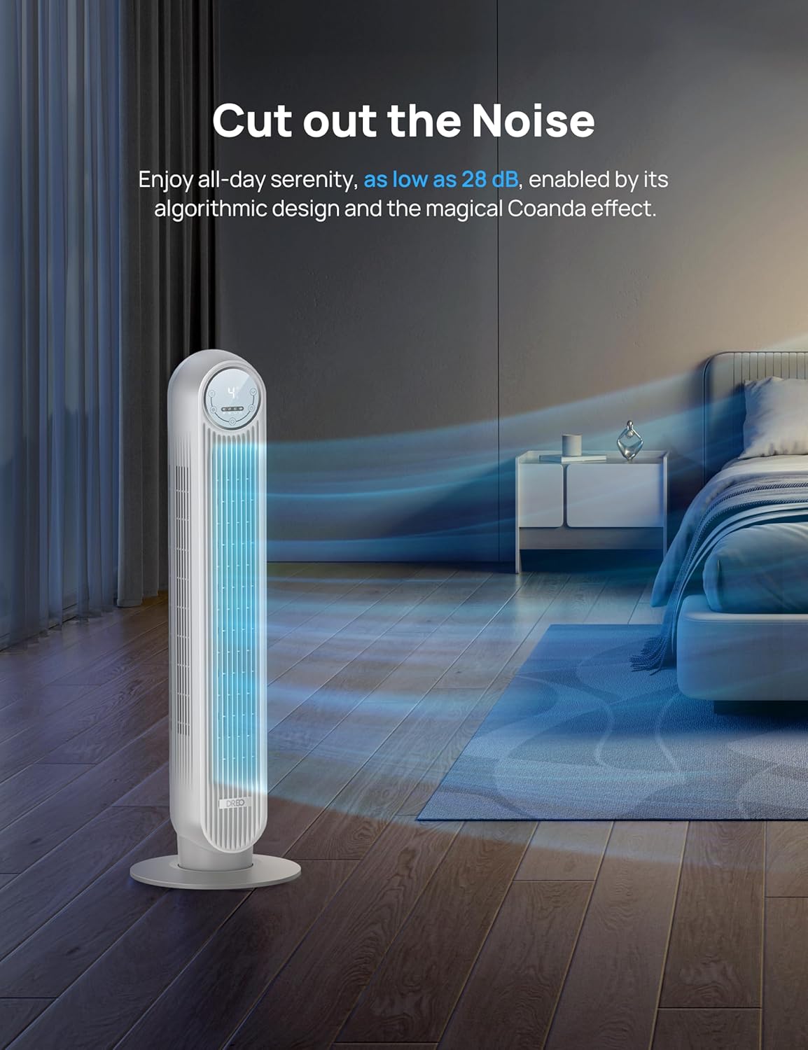 Dreo 1500W Space Heater with Remote and 25ft/s Quiet Oscillating Tower Fan for Indoors
