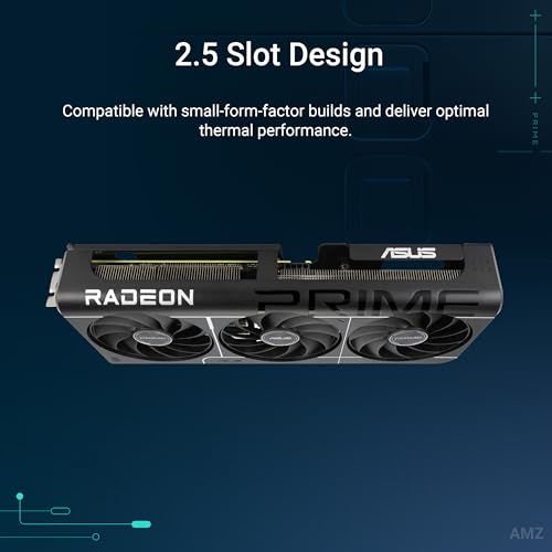 ASUS Prime Radeon™ RX 9070 XT OC Edition Graphics Card (PCIe 5.0, HDMI/DP 2.1, 2.5-Slot Design, axial-tech Fans, Dual Ball Fan Bearings, Dual BIOS, GPU Guard)