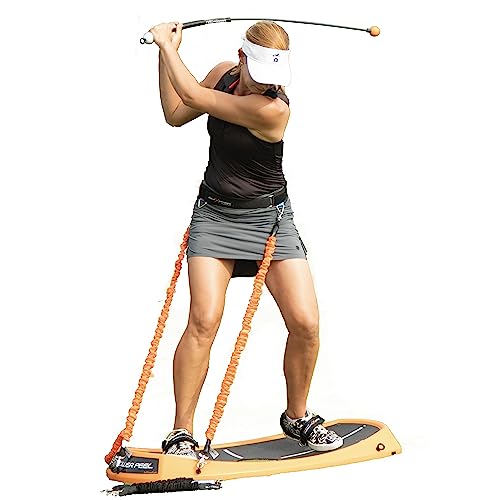 Orange Peel Balance Trainer Aid for Improved Balance by Orange Whip Golf - Upgrade Option with Resistance Band Fitness Training