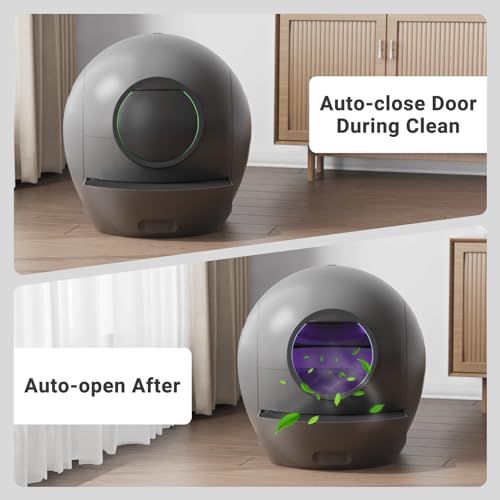 Self-Cleaning Litter Box, SMARTELF Automatic Cat Litter Box Extra Large Litter Box for Multiple Cats, Odor Removal Anti Pinch Kitty Litter Box
