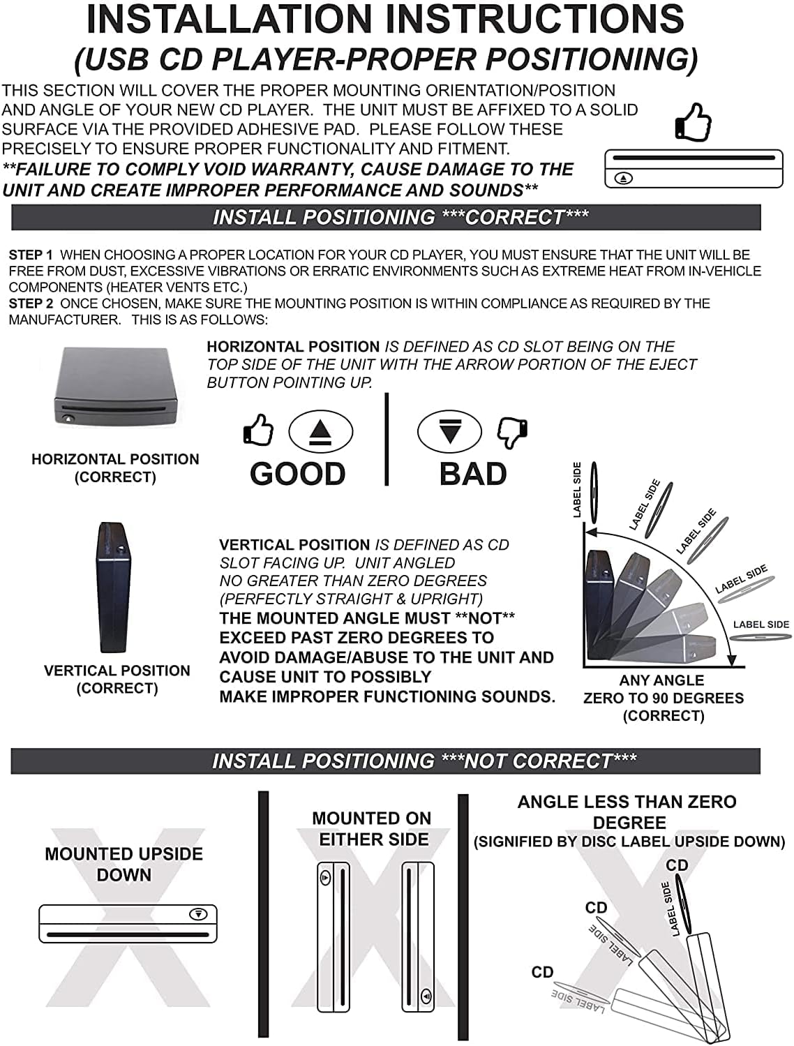 Citreal OE Integrated Vehicle CD Players for AIE Vehicles Via USB Radio Connection Auto Portable CD Player for Car with USB Connector USBCDPLAY1