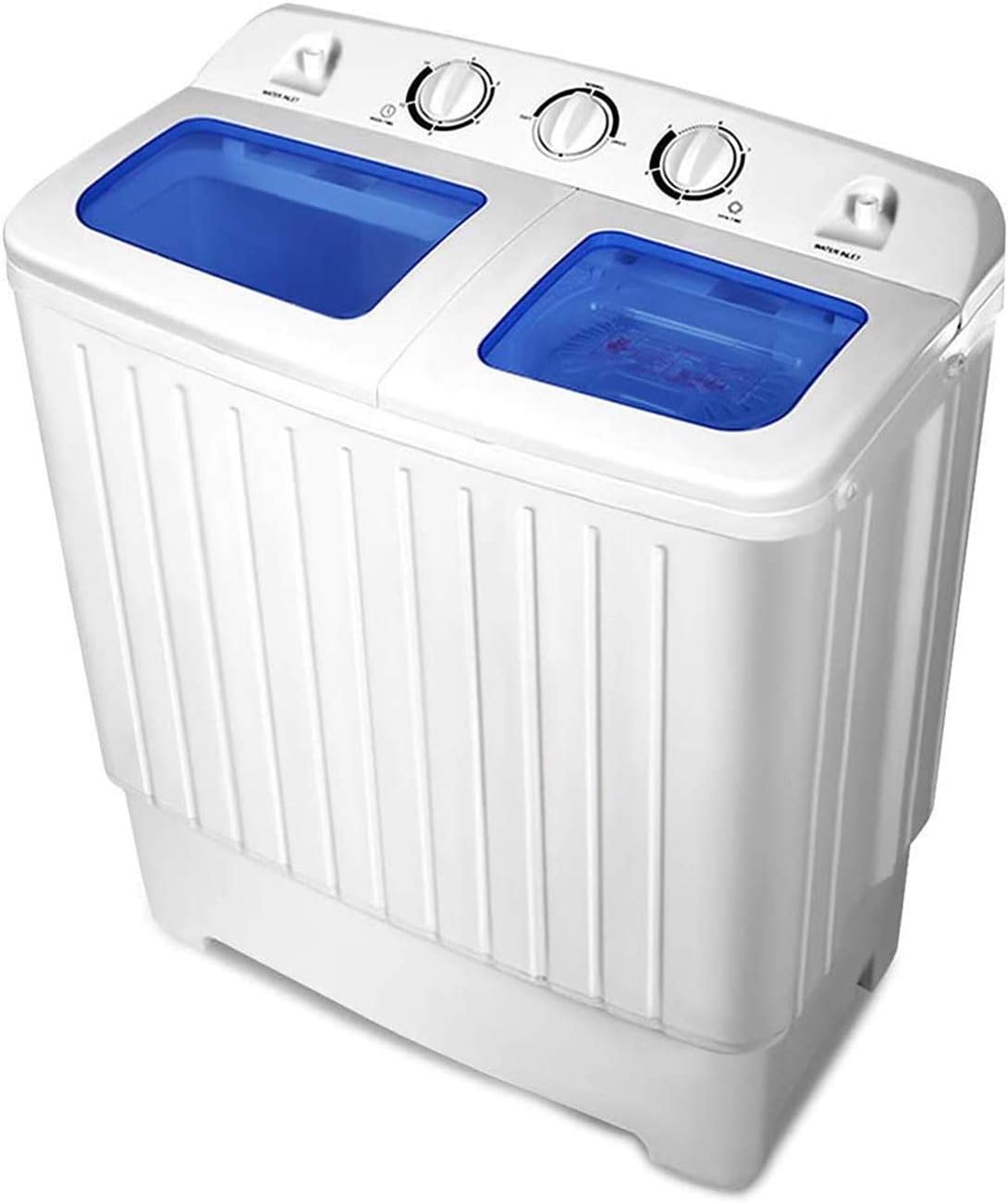 Casart Portable Mini Compact Twin Tub Washing Machine 17.6lbs Washer Spain Spinner Portable Washing Machine, Blue+ White